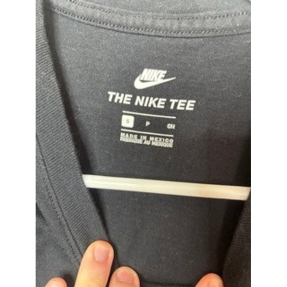 Nike Mens Colorblock Double Swoosh Graphic T-Shirt Black Blue Pink Small - Picture 2 of 6